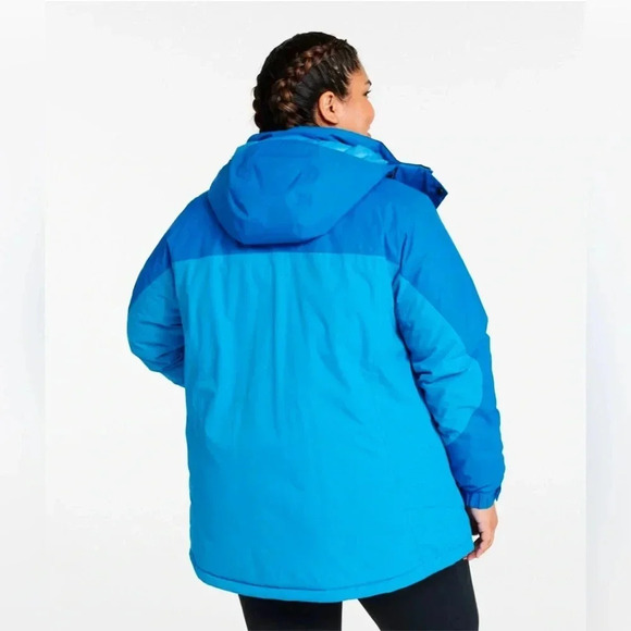 LL Bean Womens Rugged Ridge Parka Coat Jacket Waterproof Primaloft XL Blue - Picture 3 of 16